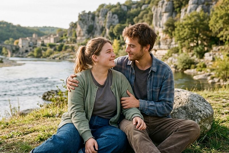 Deux amoureux qui se regardent avec affection, le genre de relation simple et douce que tu mérites